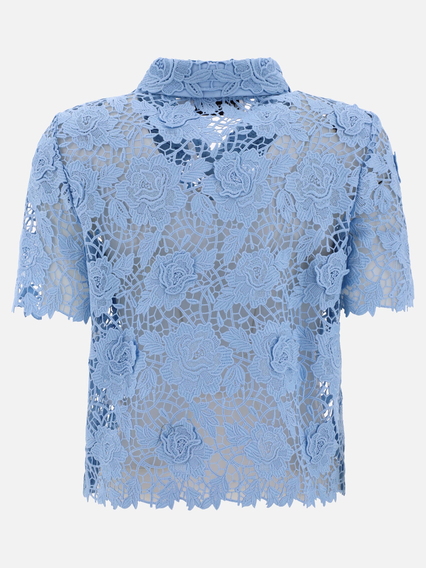 Self-portrait Lace collar top 13042419_10 Light blue 2