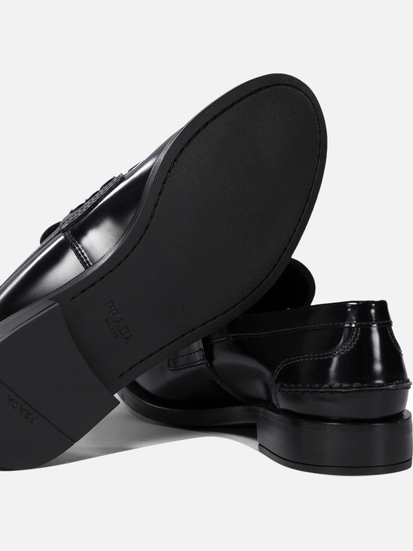 Prada Brushed leather loafers 16375369_36 Black 5