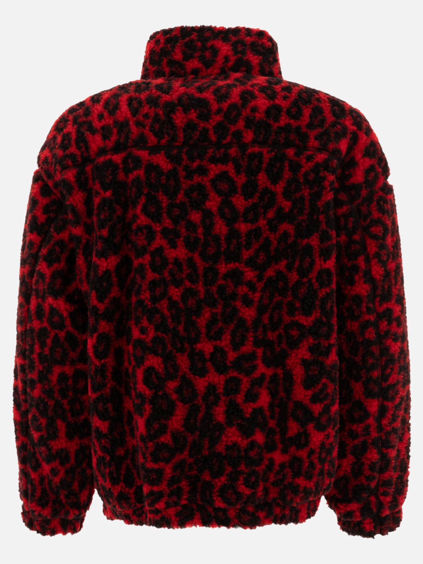 Alexander McQueen Leopard print fleece jacket 14232420_M Red 2