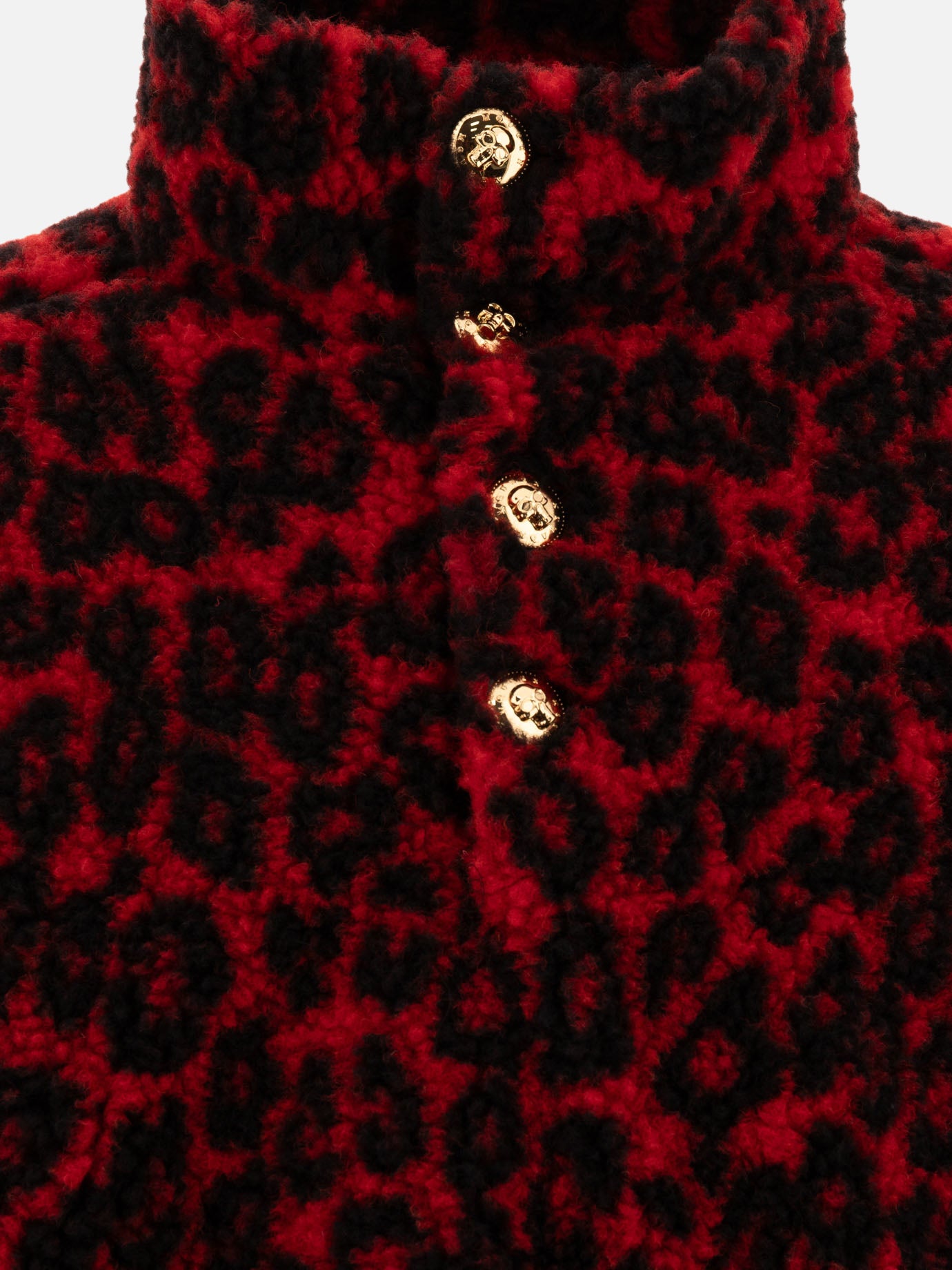 Alexander McQueen Leopard print fleece jacket 14232420_M Red 3