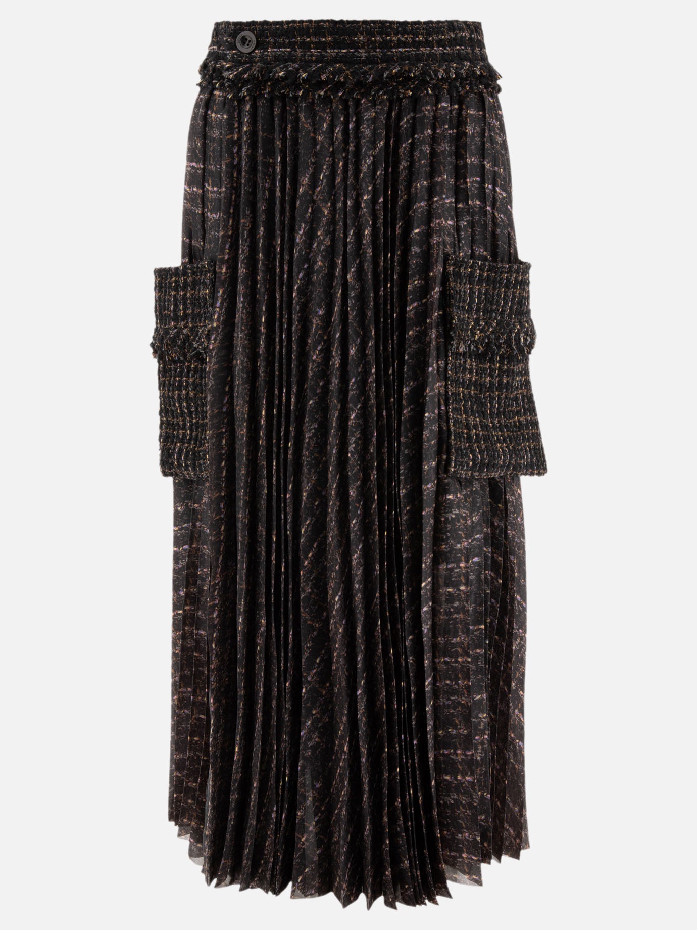 Sacai Pleated skirt with cargo pockets 11365892_1 Black 1