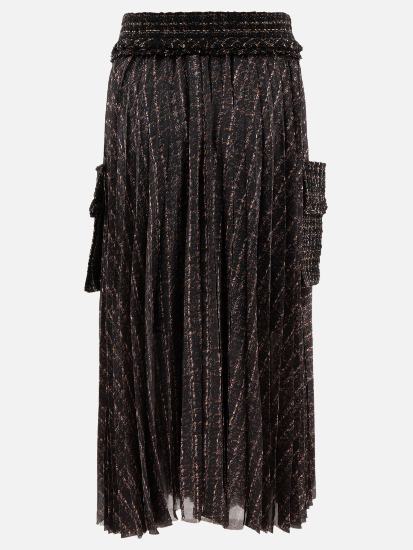 Sacai Pleated skirt with cargo pockets 11365892_1 Black 2