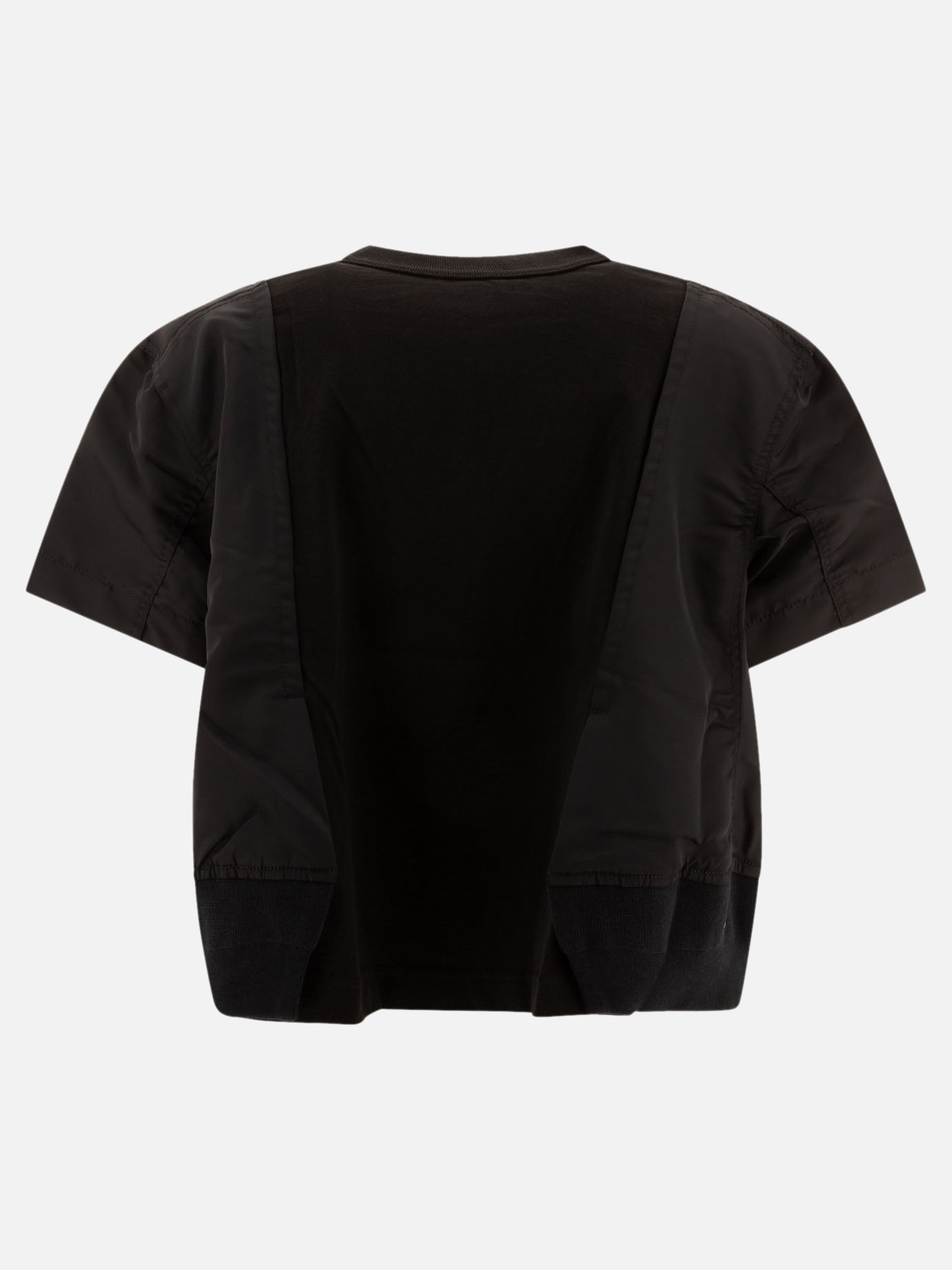 Sacai "Nylon Twill x Cotton Jersey" t-shirt 13369747_1 Black 2