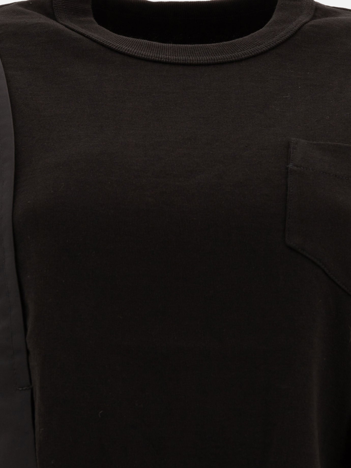 Sacai "Nylon Twill x Cotton Jersey" t-shirt 13369747_1 Black 3