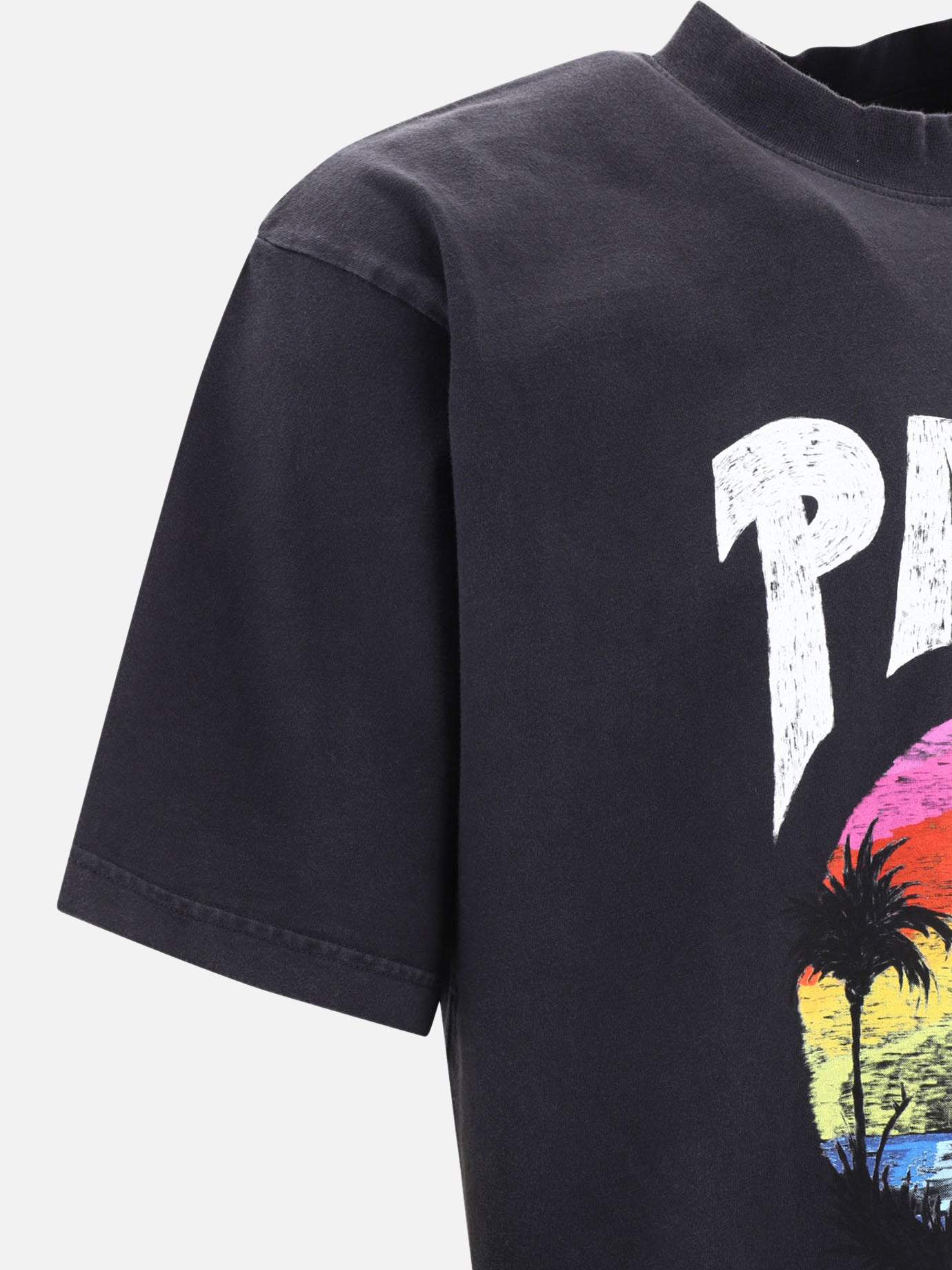 Mock neck t-shirts 100% cotton  Black - Balenciaga Men | PDP | VIETTI Online Store | thumbnail_4