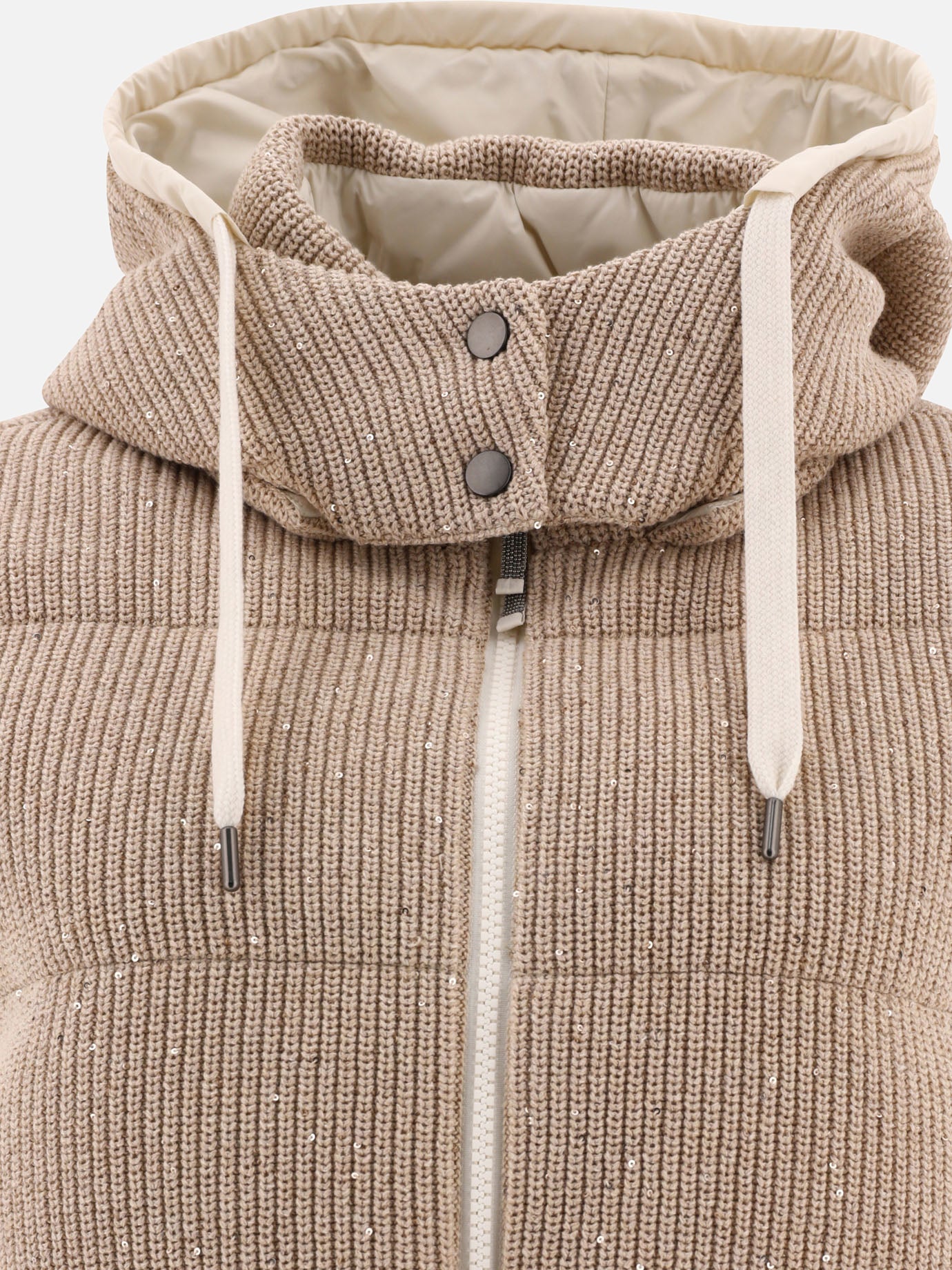 Vest jackets 96% cotton 4% polyester - Padding: down and feathers  Beige - Brunello Cucinelli Women | PDP | VIETTI Online Store | Zoom-Modal_3
