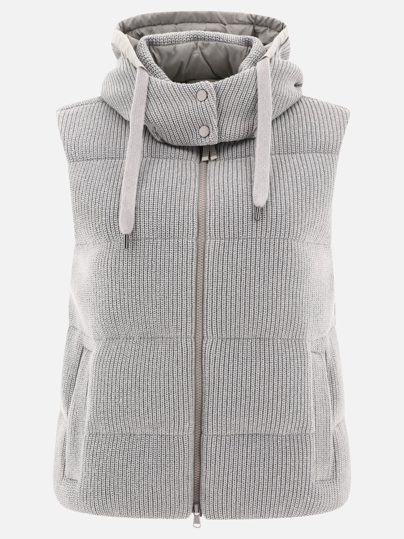 Vest jackets 96% cotton 4% polyester  Grey - Brunello Cucinelli Women | PDP | VIETTI Online Store | Zoom-Modal
