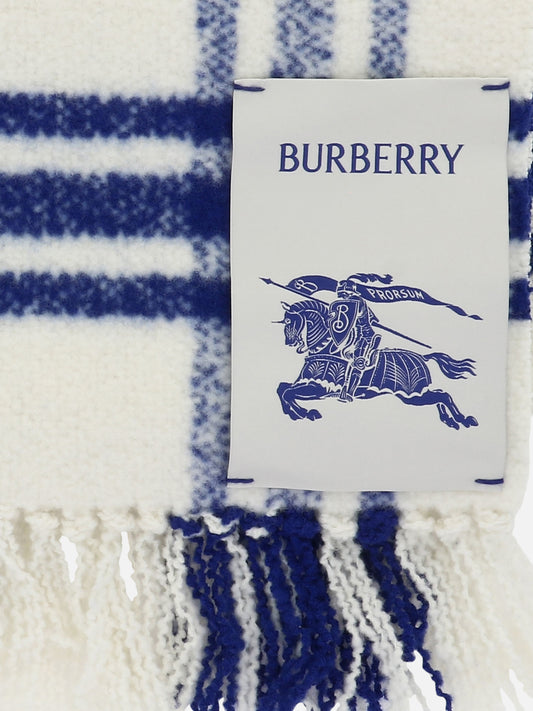 Fringed scarves 100% wool  Blue - Burberry Women | PLP | VIETTI Online Store | 2
