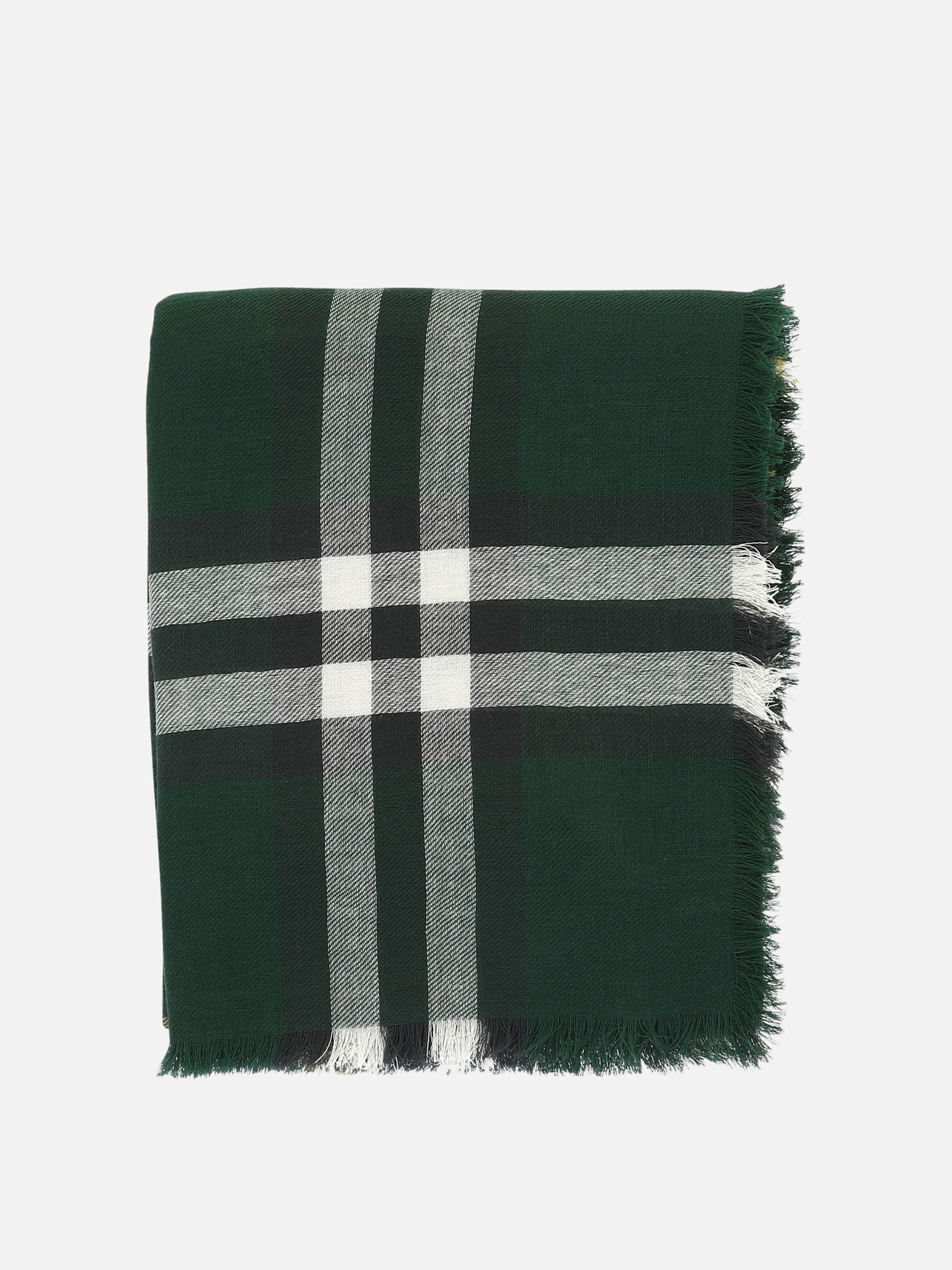 Fringed scarves 100% wool  Green - Burberry Women | PDP | VIETTI Online Store | Zoom-Modal
