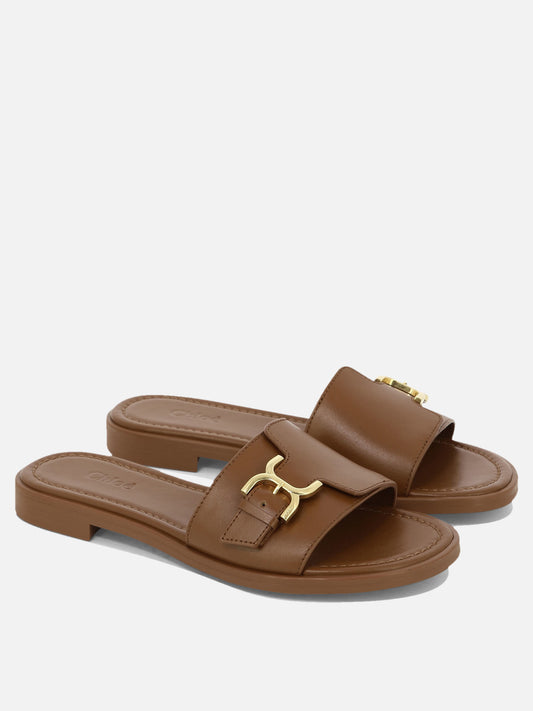 Flat sandals 100% leather - 100% tpu  Brown - Chloé Women | PLP | VIETTI Online Store | 2
