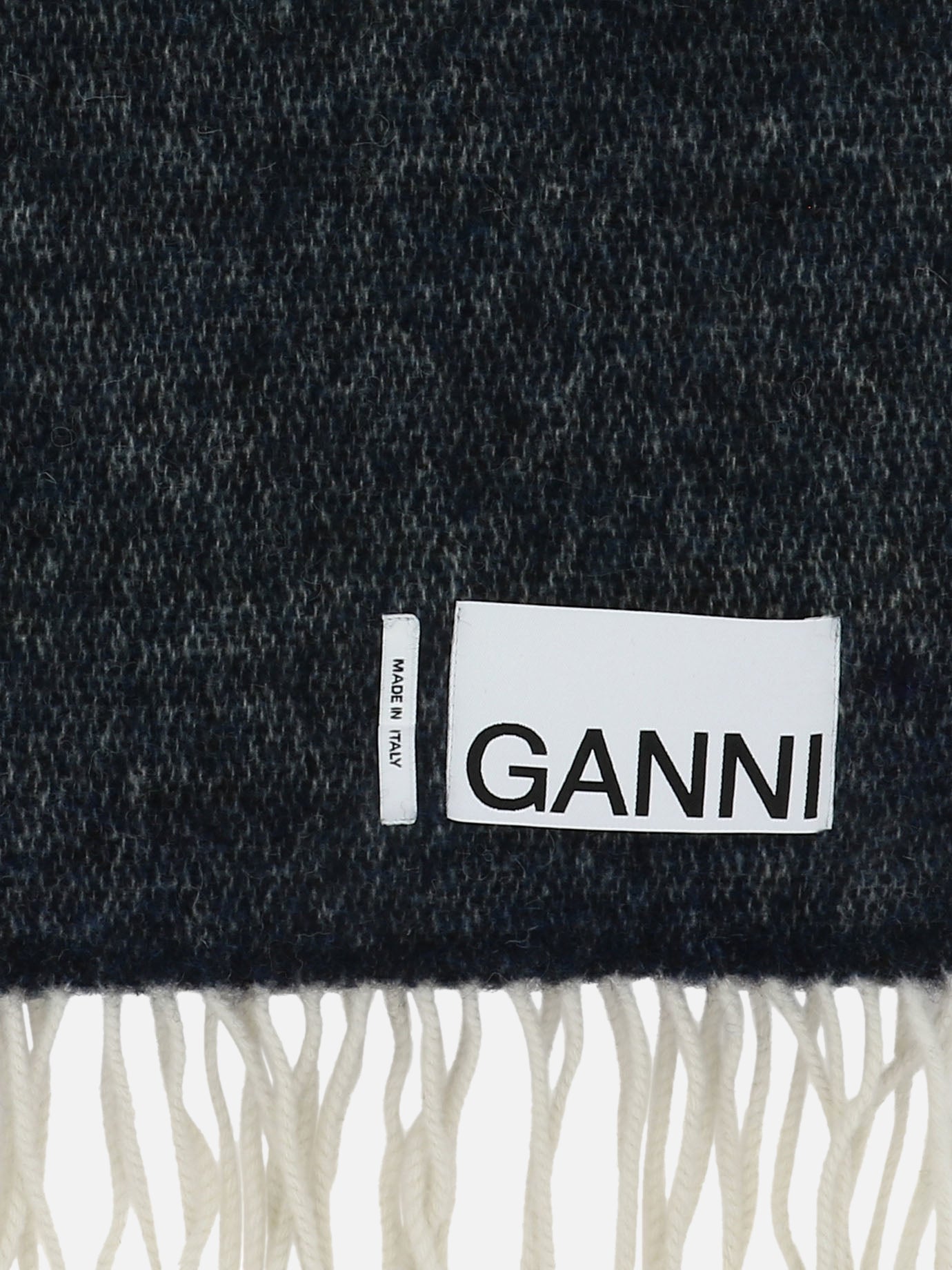 Fringed scarves 48% recycled wool 14% polyester 14% polyamide 13% acrylic 11% alpaca  Brown - Ganni Women | PDP | VIETTI Online Store | thumbnail_2
