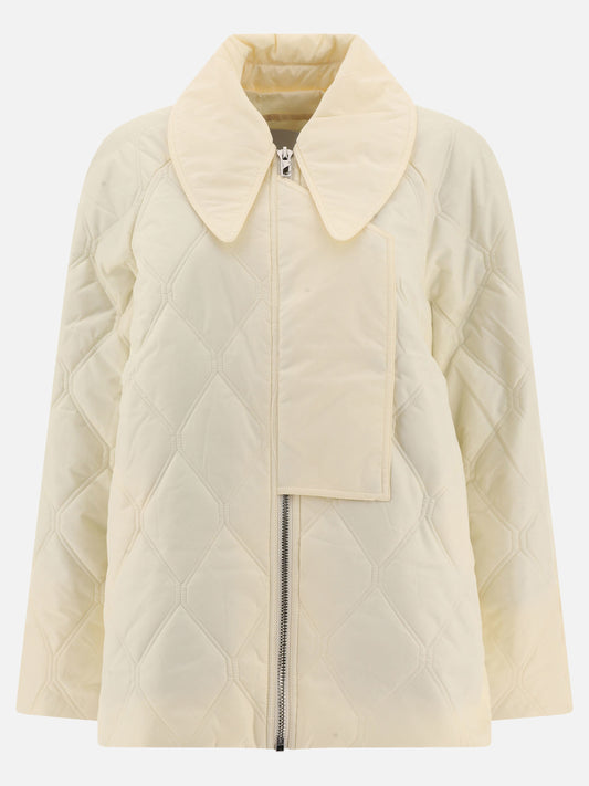 Quilted & Utility Jackets 100% recycled polyester  White - Ganni Women | PLP | VIETTI Online Store 

