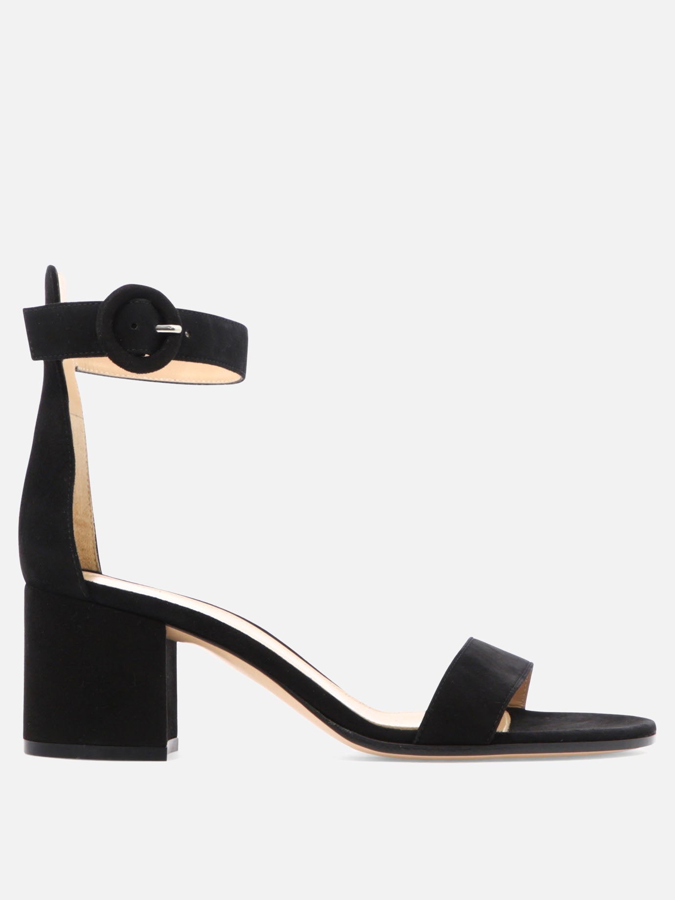 Heeled sandals 100% suede - 100% leather  Black - Gianvito Rossi Women | PDP | VIETTI Online Store | thumbnail