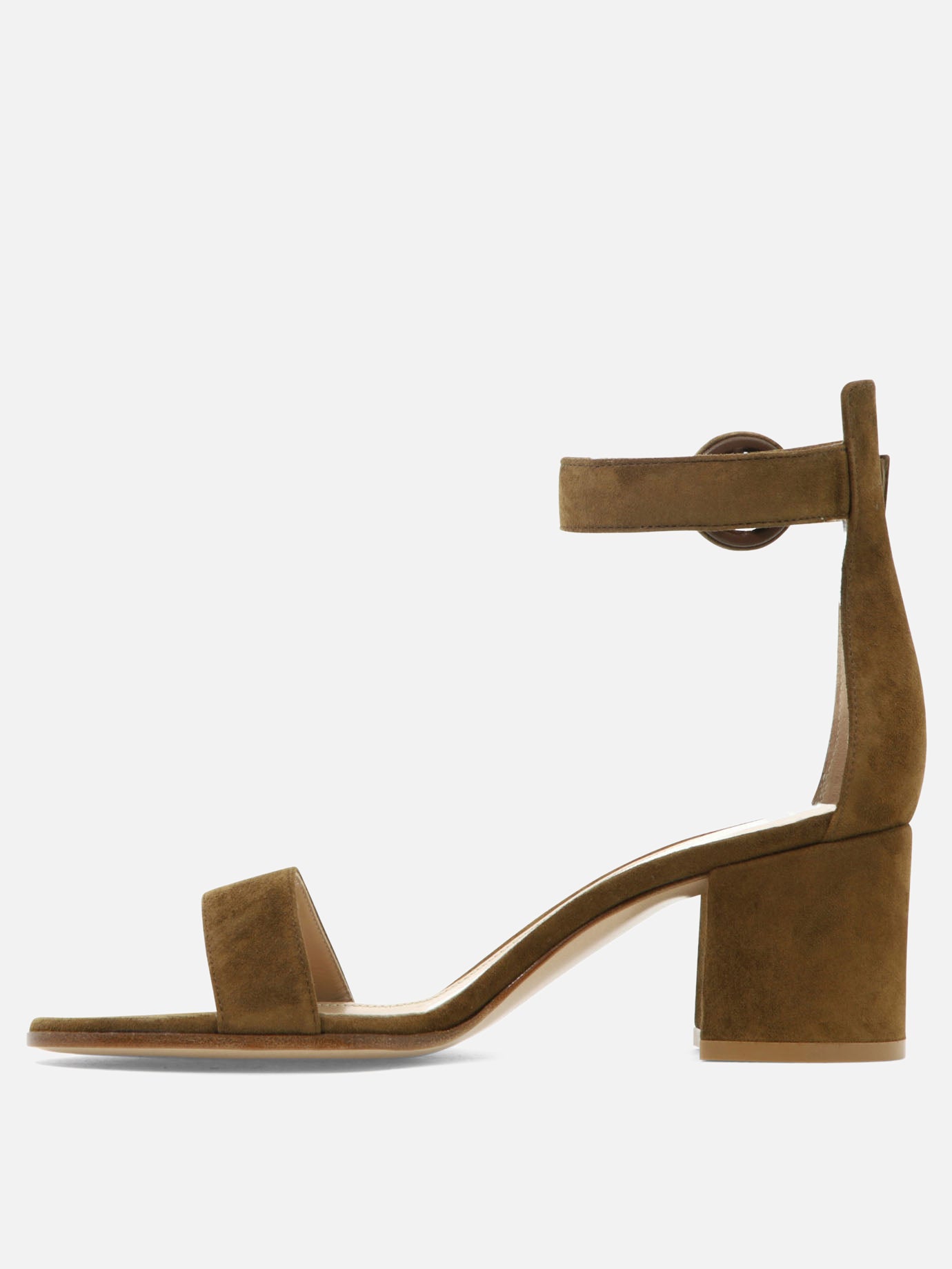 Heeled sandals 100% suede - 100% leather  Brown - Gianvito Rossi Women | PDP | VIETTI Online Store | thumbnail_3