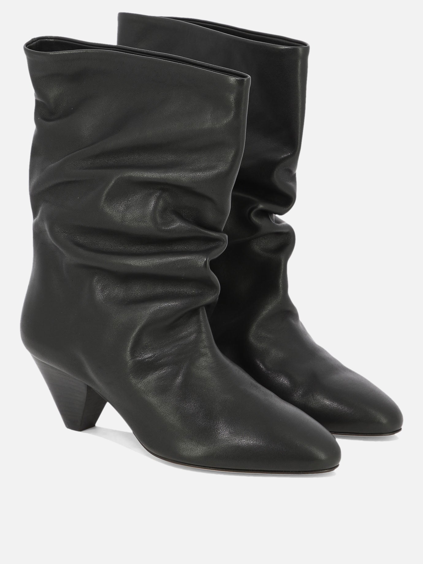 Pull-on boots 100% leather - 100% leather  Black - Isabel Marant Women | PDP | VIETTI Online Store | thumbnail_2