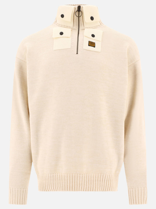 "8G" half-zip sweater