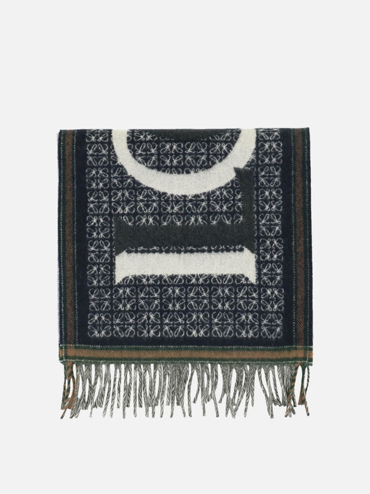 Fringed scarves 90% wool 10% cashmere  Blue - Loewe Men | PLP | VIETTI Online Store 
