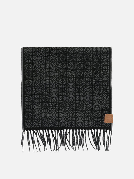 Fringed scarves 95% cashmere 5% leather  Black - Loewe Women | PLP | VIETTI Online Store 
