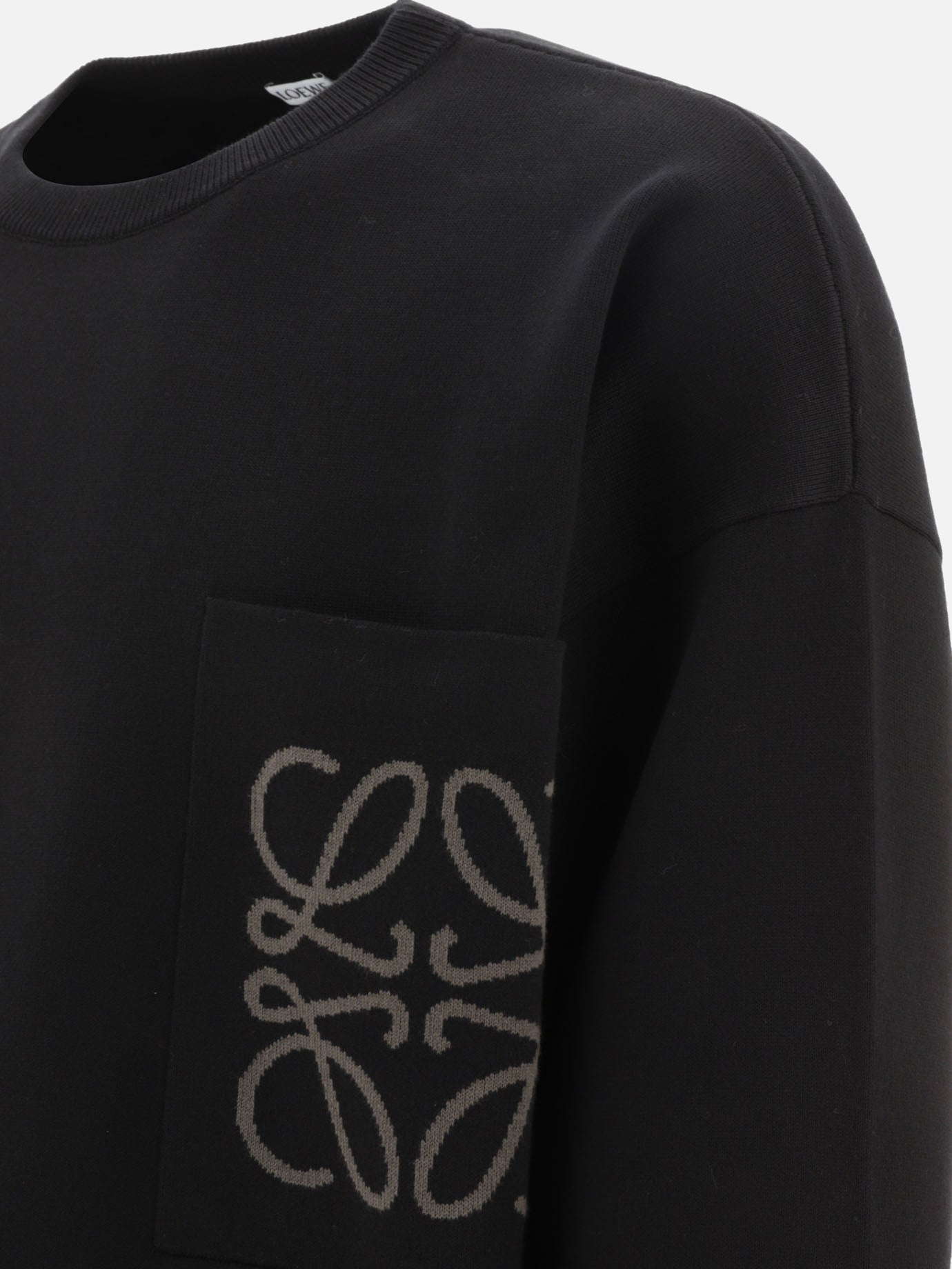 Crewneck sweaters 49% viscose 43% cotton 6% polyamide 2% elastane  Black - Loewe Men | PDP | VIETTI Online Store | Zoom-Modal_4
