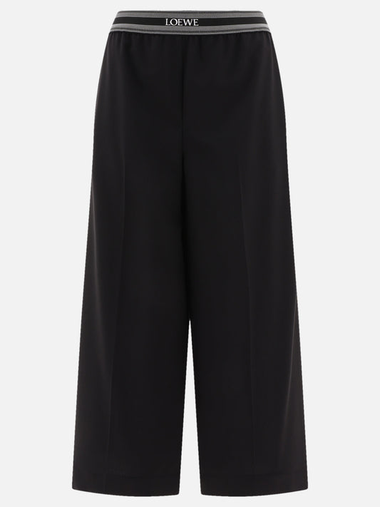 Leisure trousers 90% wool 5% polyamide 4% polyester 1% elastane  Black - Loewe Women | PLP | VIETTI Online Store 
