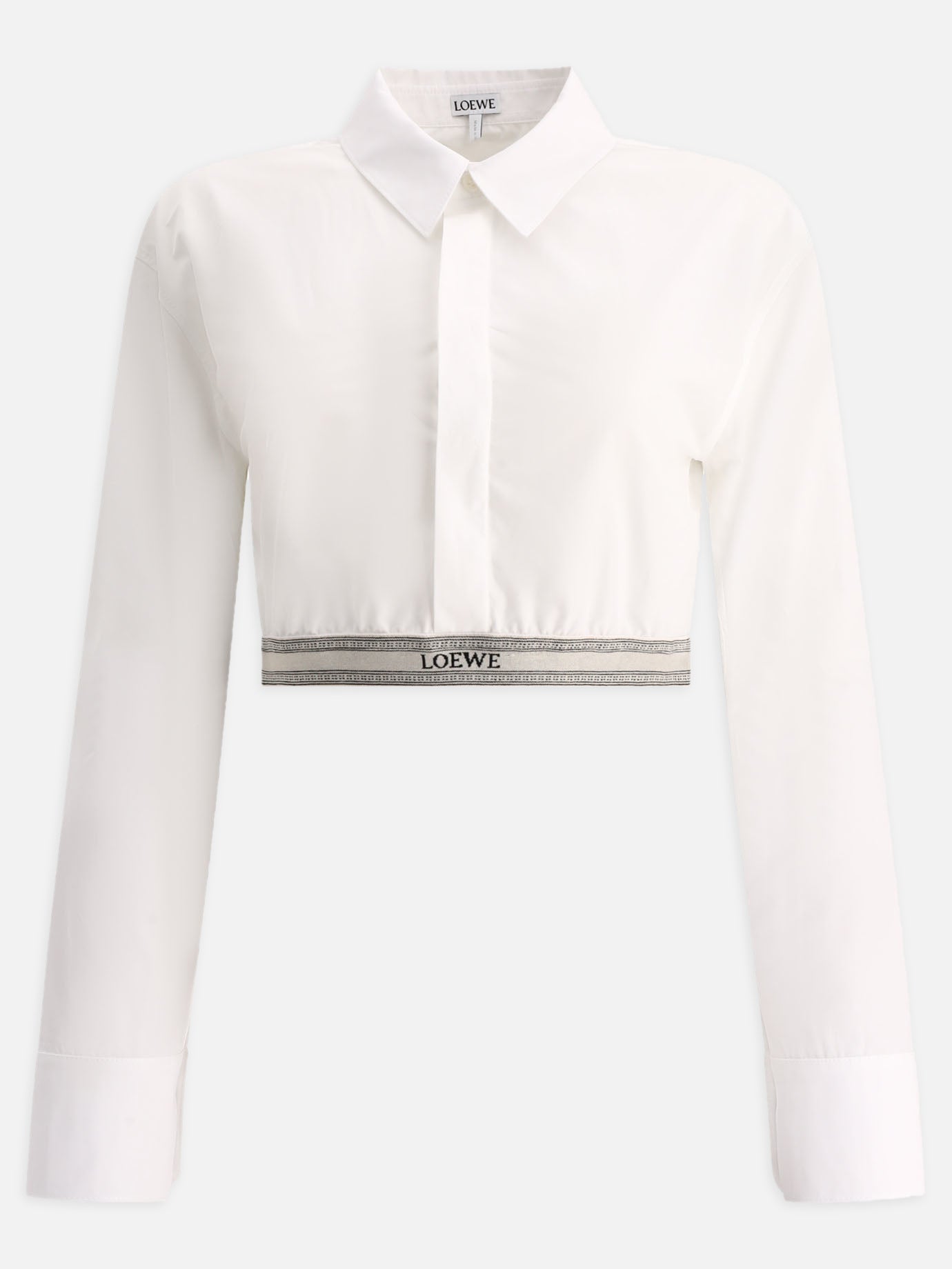 Casual shirts 94% cotton 3% polyester 3% elastane  White - Loewe Women | PDP | VIETTI Online Store | thumbnail
