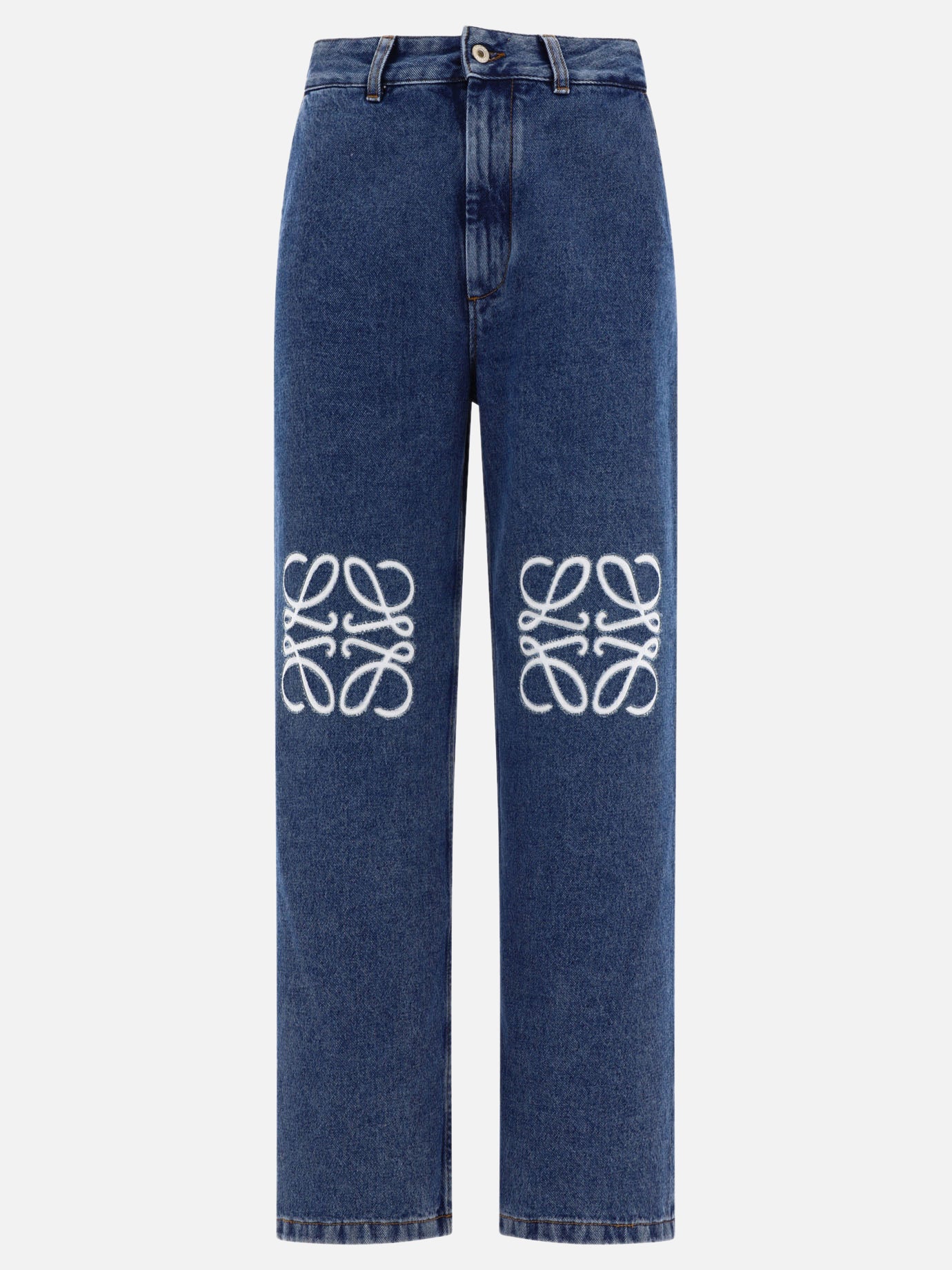 Straight-leg jeans 95% cotton 5% leather  Blue - Loewe Women | PDP | VIETTI Online Store | Zoom-Modal
