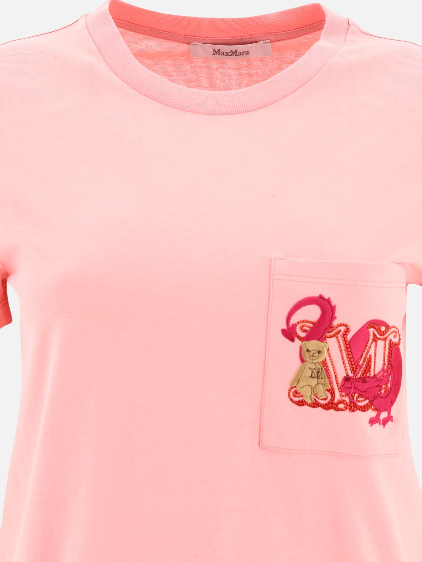 Crewneck t-shirts 100% cotton  Pink - Max Mara Women | PDP | VIETTI Online Store | thumbnail_3