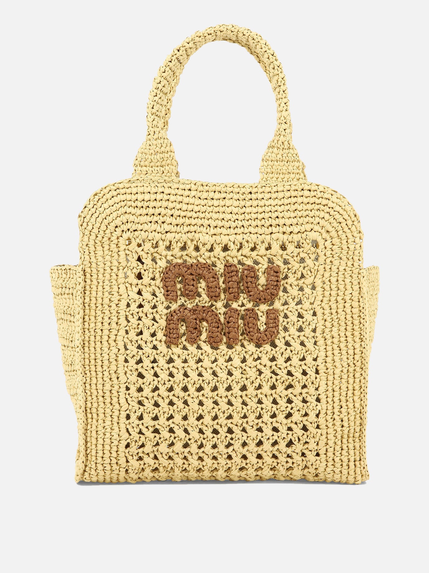 Small bags 100% palm leaves  Beige - Miu Miu Women | PDP | VIETTI Online Store | Zoom-Modal
