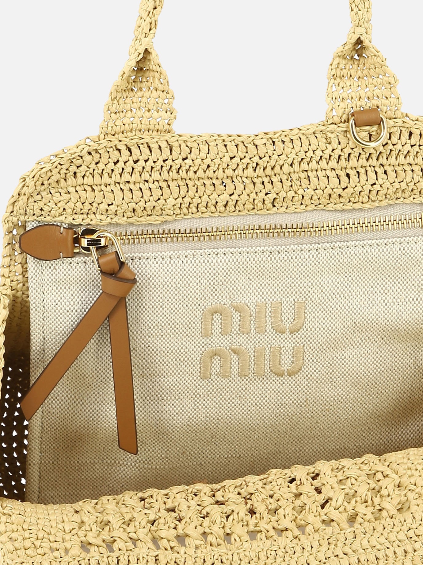 Small bags 100% palm leaves  Beige - Miu Miu Women | PDP | VIETTI Online Store | thumbnail_5