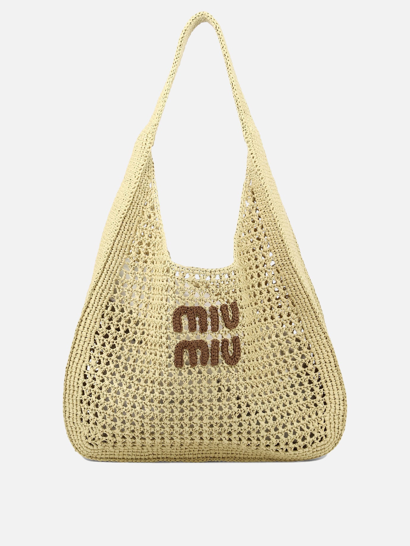 Crochet shoulder bag with logo