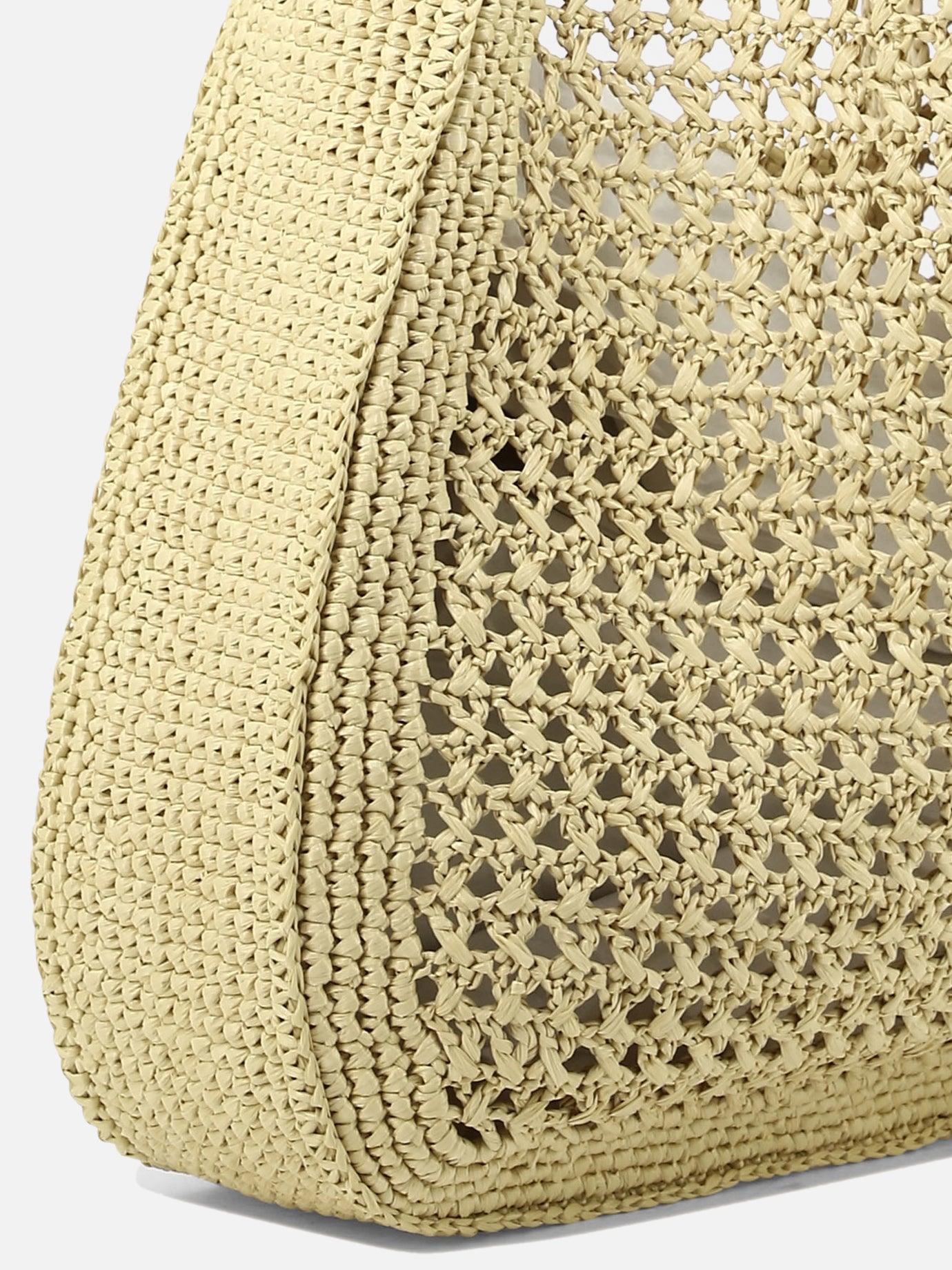 Miu Miu Crochet shoulder bag with logo Beige