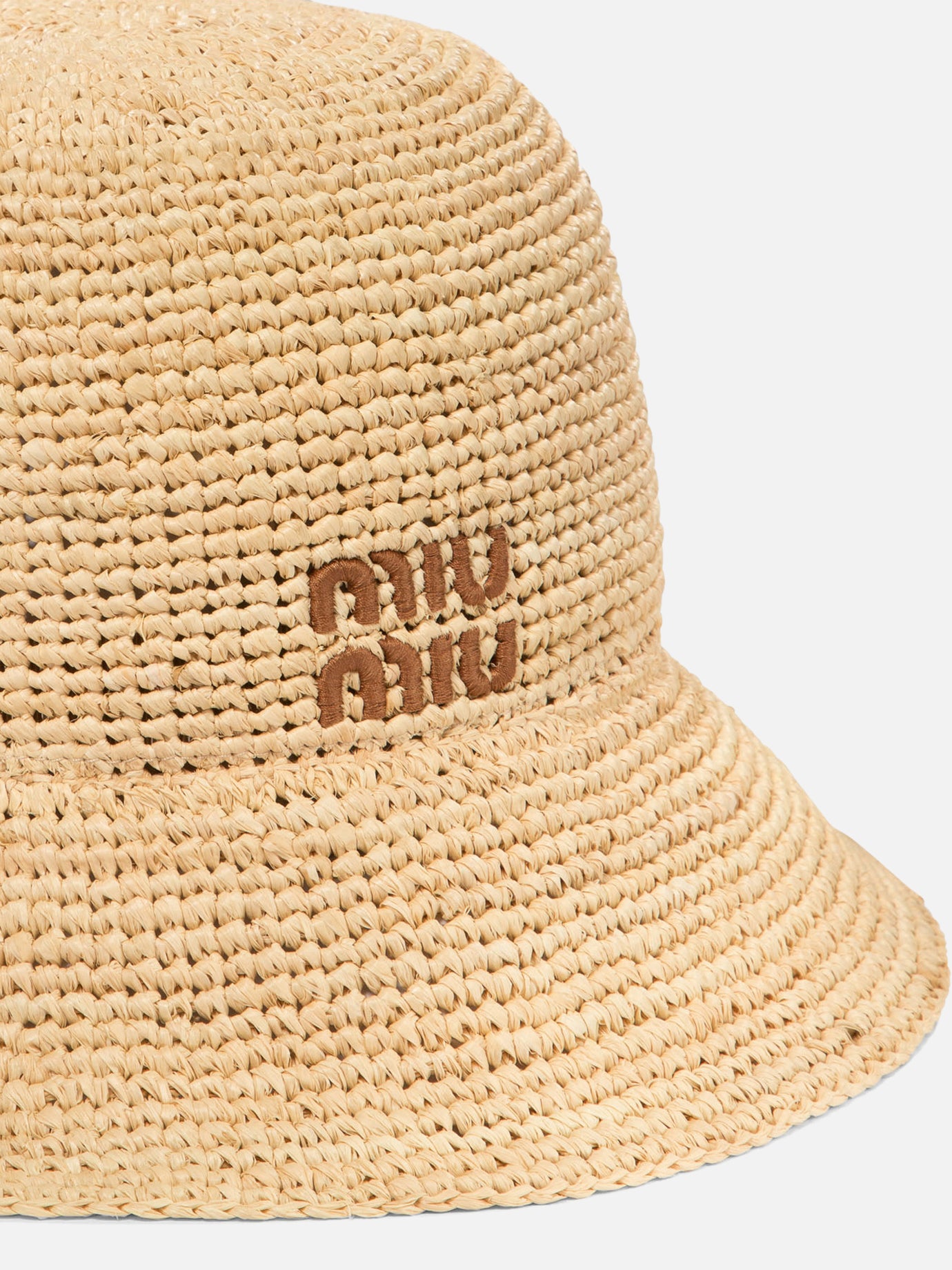 Miu Miu Woven fabric bucket hat Beige