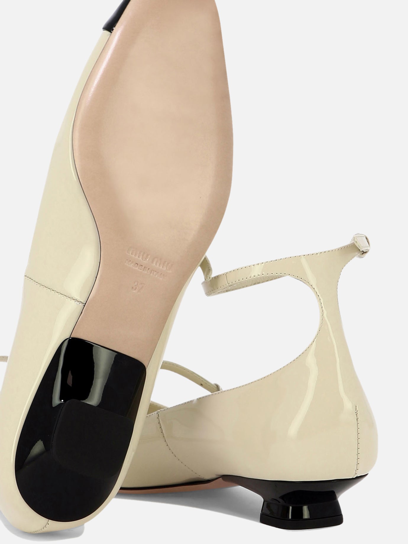 Mary Jane 100% patent leather - 100% leather  White - Miu Miu Women | PDP | VIETTI Online Store | thumbnail_5