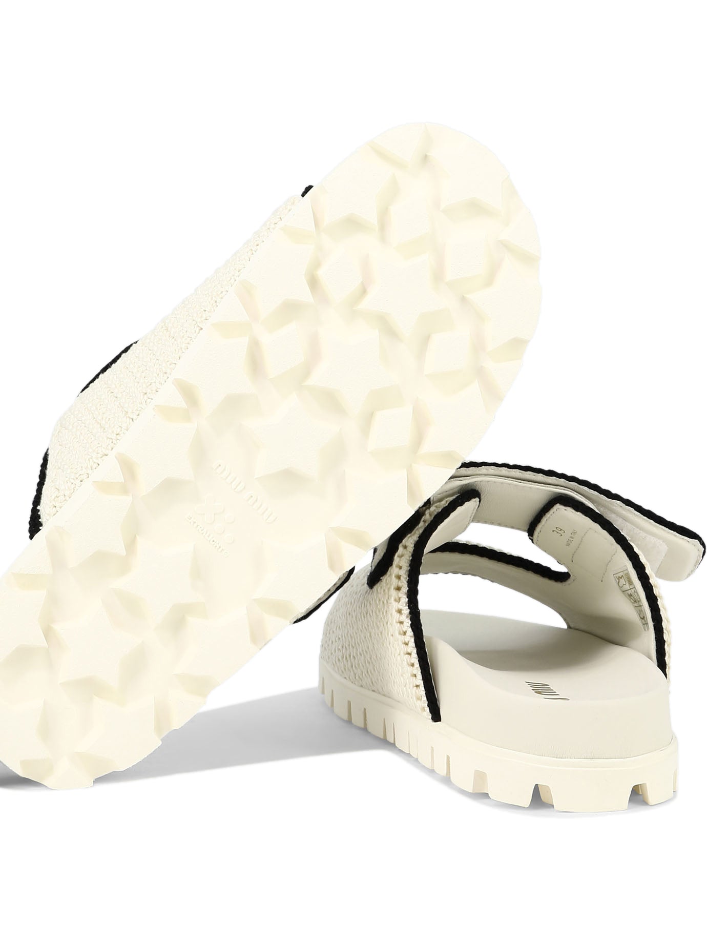 Miu Miu Crochet knit slides White