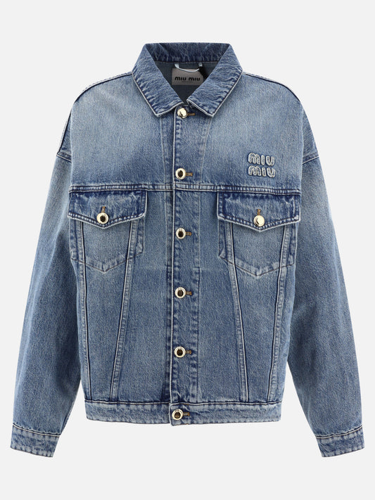 Denim jackets 100% cotton  Light blue - Miu Miu Women | PLP | VIETTI Online Store 
