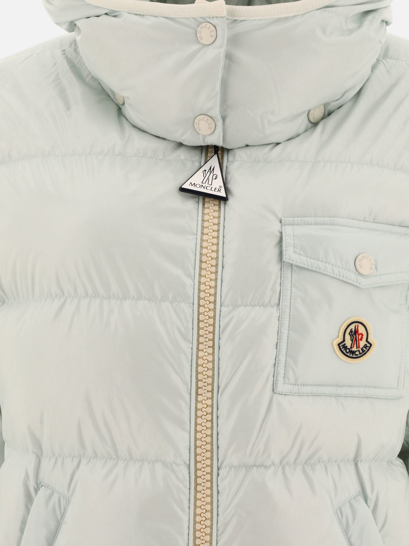 Down jackets 100% polyamide - Padding: down and feathers  Light blue - Moncler Women | PDP | VIETTI Online Store | Zoom-Modal_3
