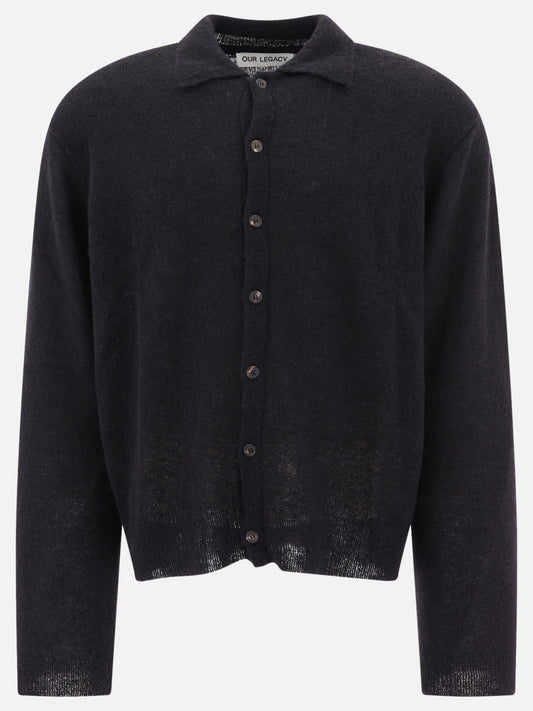Polo shirts with buttons 55% alpaca 15% RWS wool 22% recycled polyamide 8% polyamide  Black - Our Legacy Men | PLP | VIETTI Online Store 
