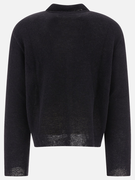 Polo shirts with buttons 55% alpaca 15% RWS wool 22% recycled polyamide 8% polyamide  Black - Our Legacy Men | PLP | VIETTI Online Store | 2
