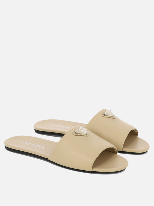 Flat sandals 100% leather - 100% rubber  Beige - Prada Women | PLP | VIETTI Online Store | 2
