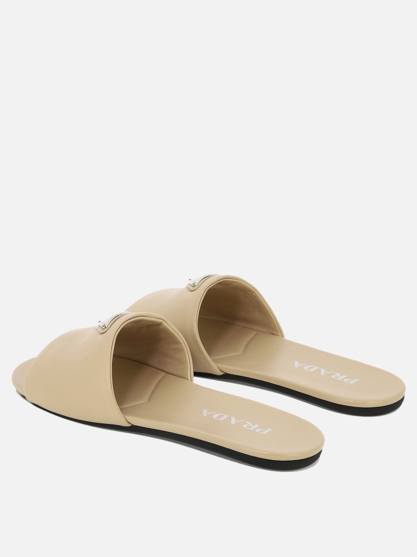 Flat sandals 100% leather - 100% rubber  Beige - Prada Women | PDP | VIETTI Online Store | thumbnail_4
