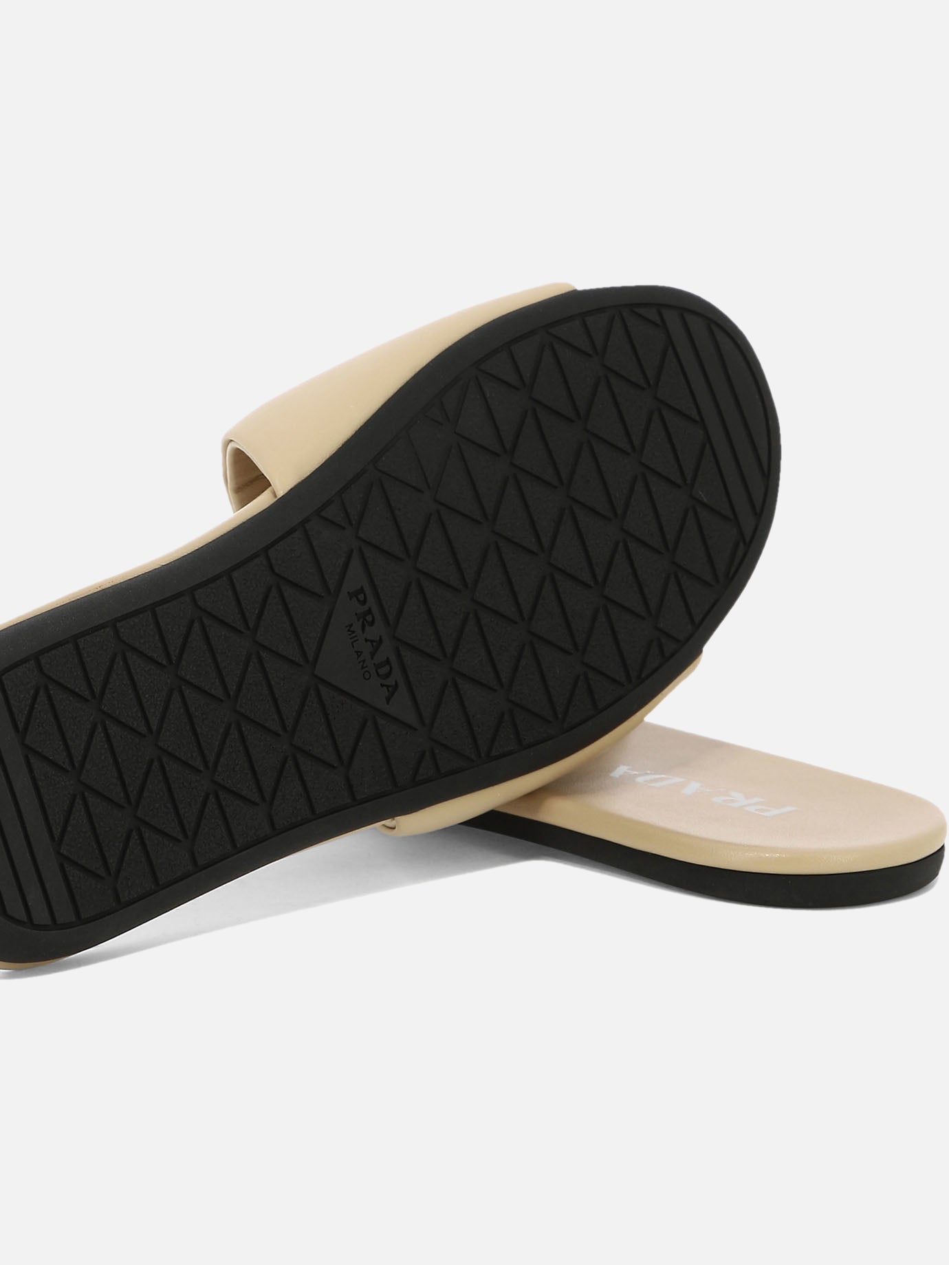 Flat sandals 100% leather - 100% rubber  Beige - Prada Women | PDP | VIETTI Online Store | thumbnail_5