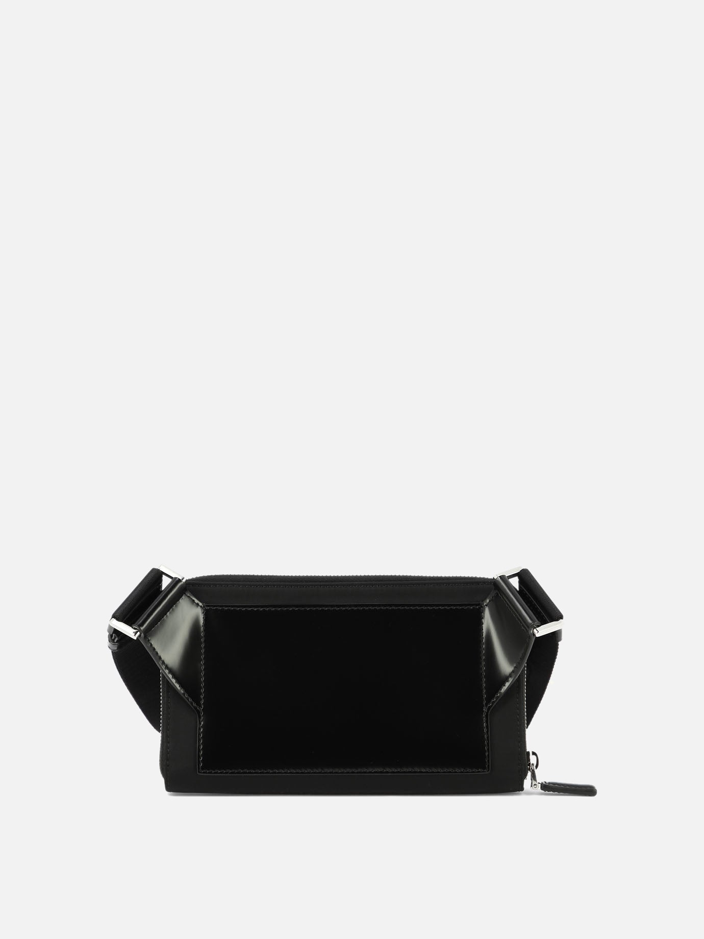 Re-Nylon and brushed leather shoulder bag