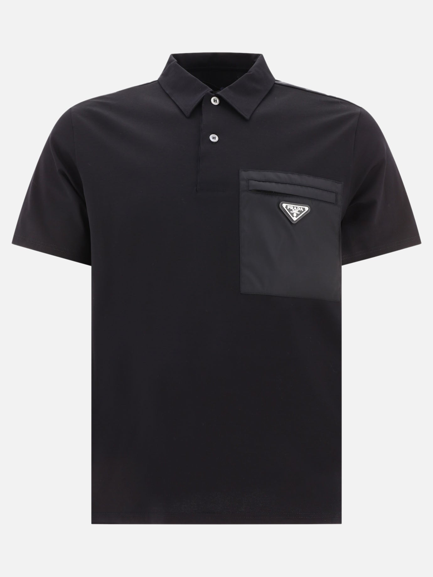 Polo shirts with buttons 92% cotton 8% elastane  Black - Prada Men | PDP | VIETTI Online Store | Zoom-Modal
