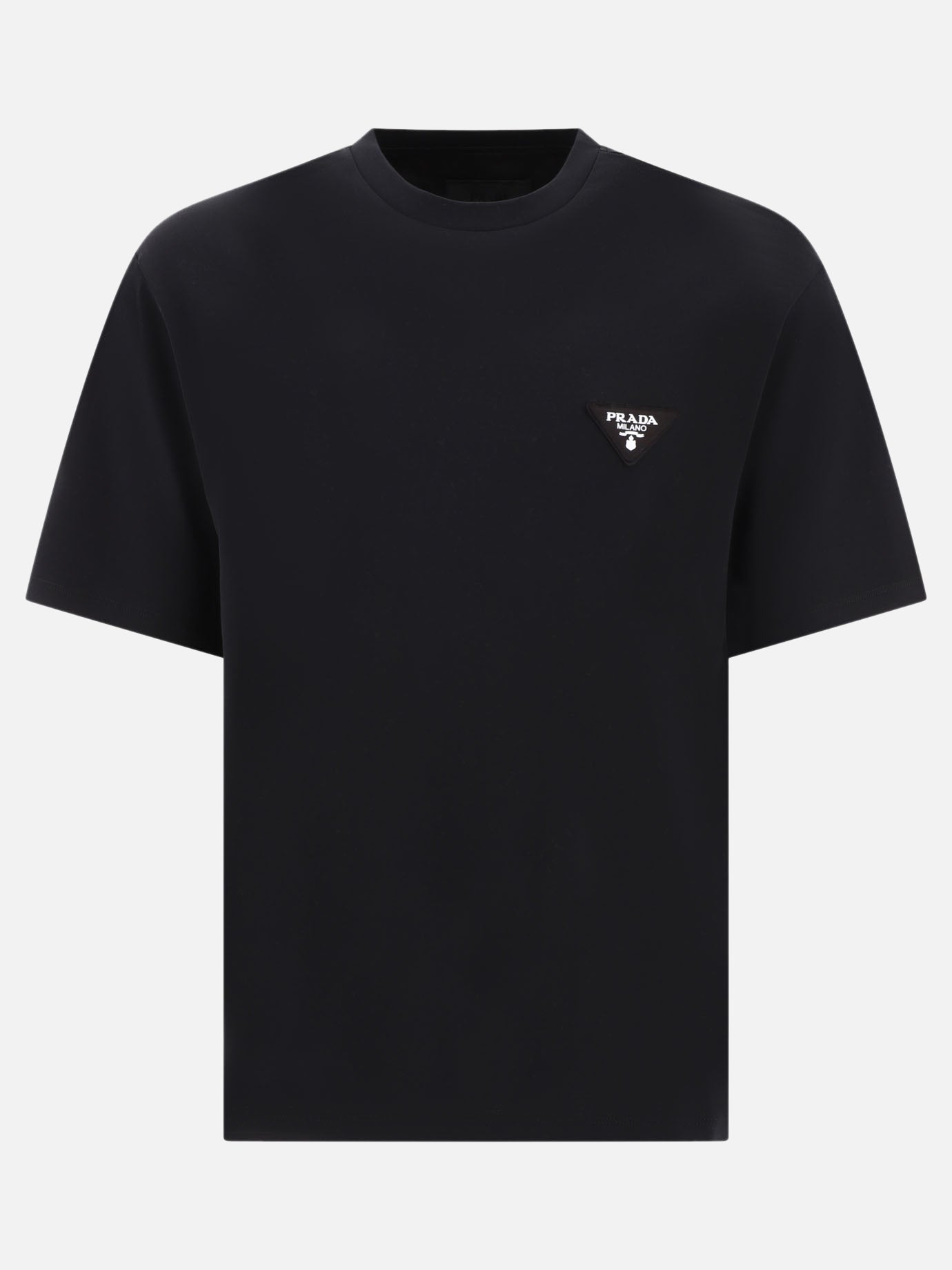 Crewneck t-shirts 100% cotton  Black - Prada Men | PDP | VIETTI Online Store | thumbnail