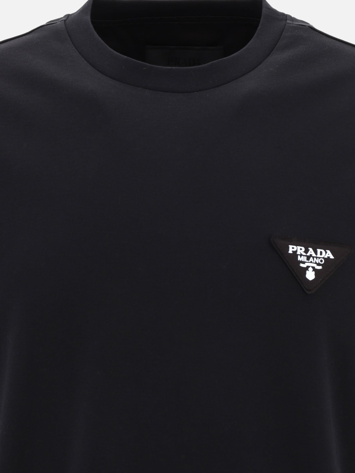 Crewneck t-shirts 100% cotton  Black - Prada Men | PDP | VIETTI Online Store | thumbnail_3