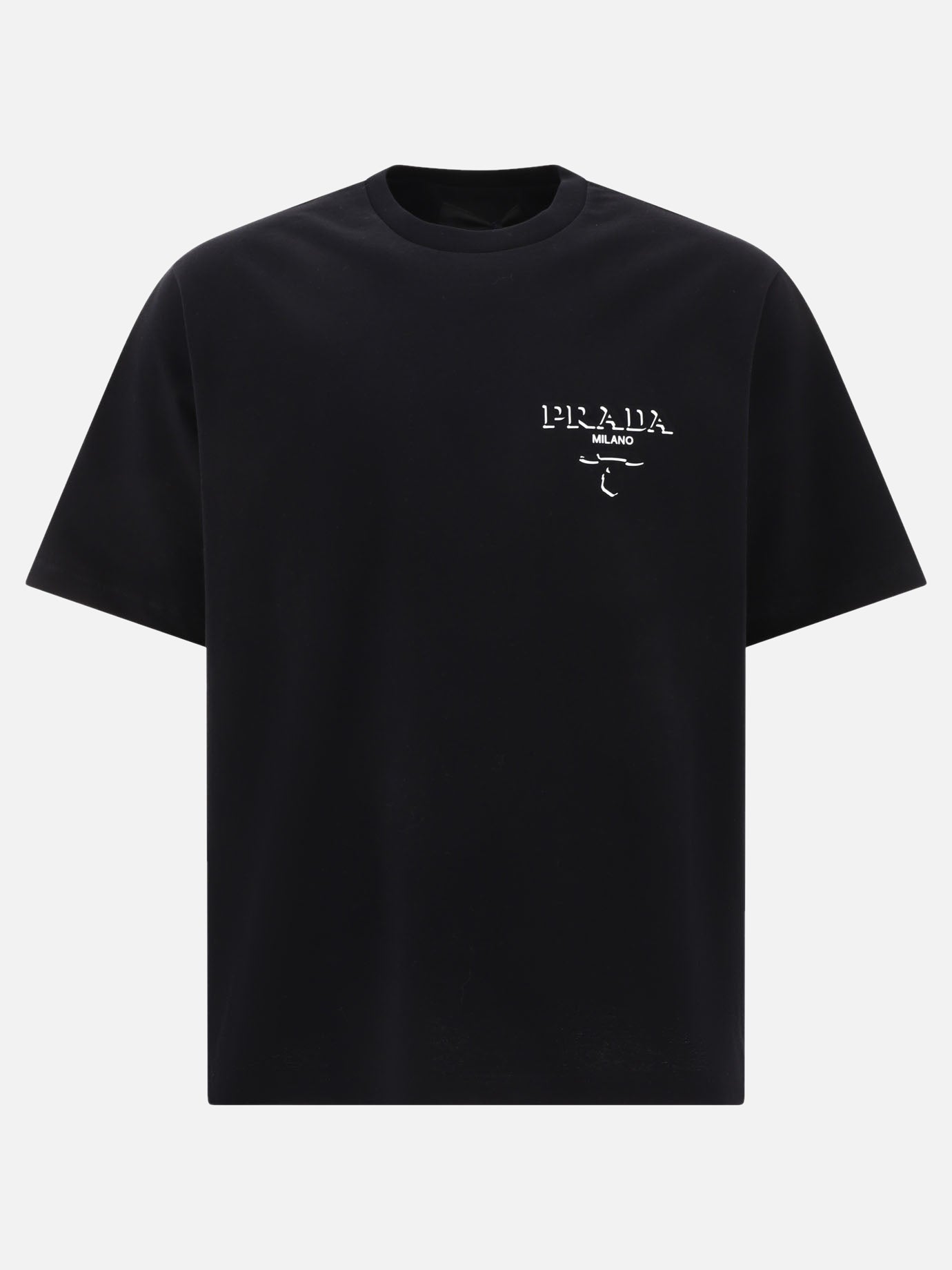 Crewneck t-shirts Logo  Black - Prada Men | PDP | VIETTI Online Store | Zoom-Modal
