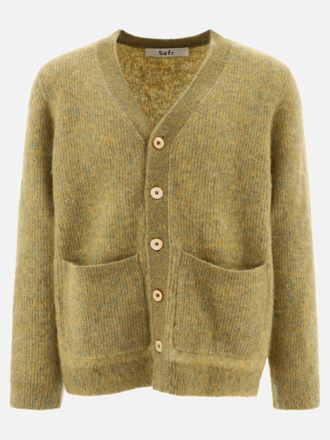 Cardigans 71% mohair 26% nylon 3% elastane  Green - Séfr Men | PDP | VIETTI Online Store | Zoom-Modal
