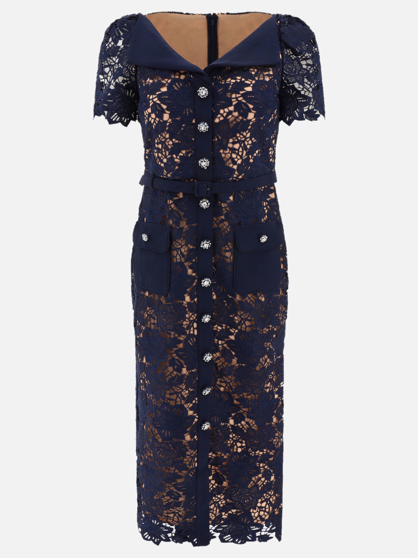 Midi dresses 100% polyester  Blue - Self-portrait Women | PDP | VIETTI Online Store | thumbnail