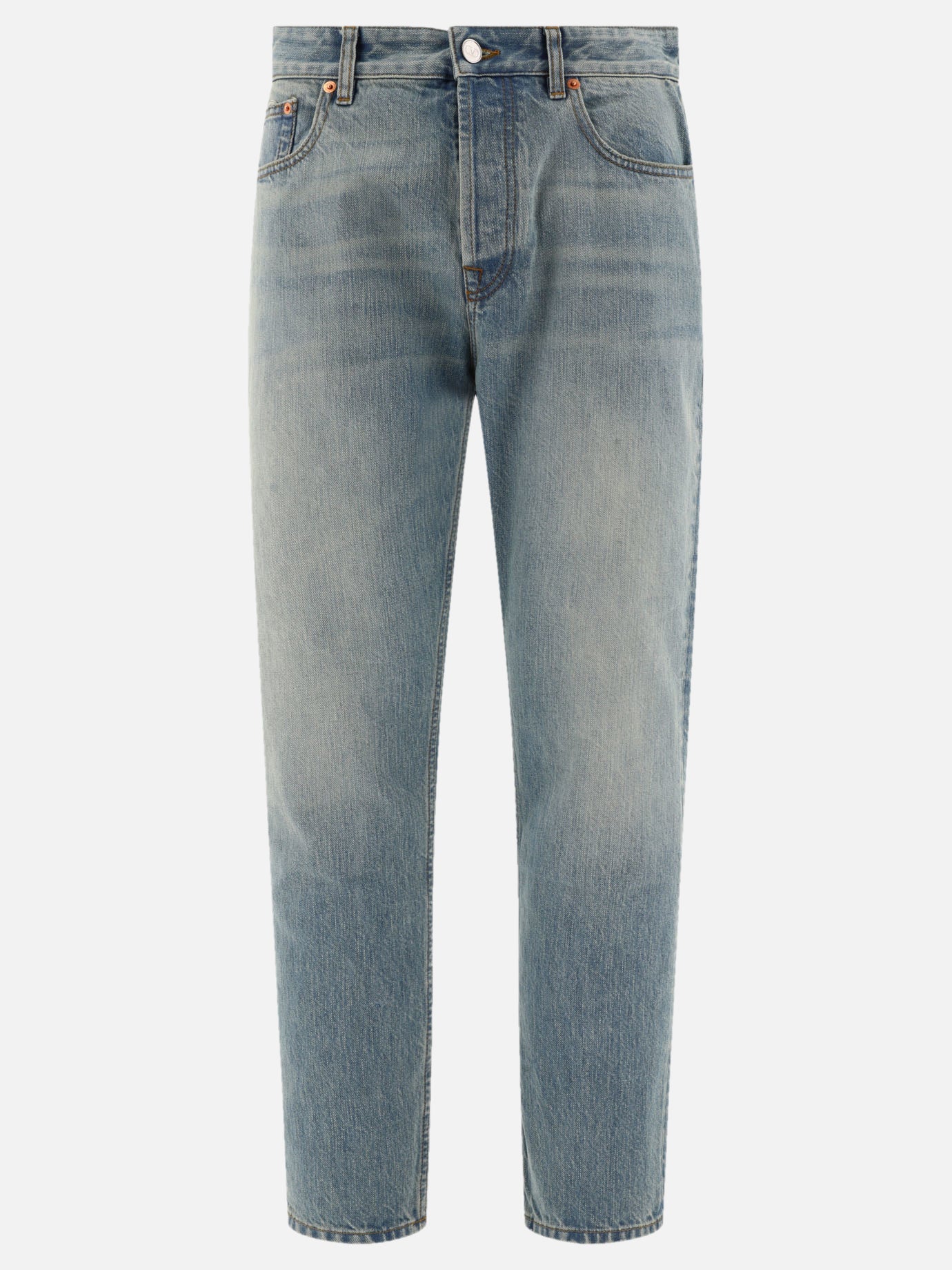 Straight-leg jeans 100% cotton  Light blue - Valentino Men | PDP | VIETTI Online Store | thumbnail