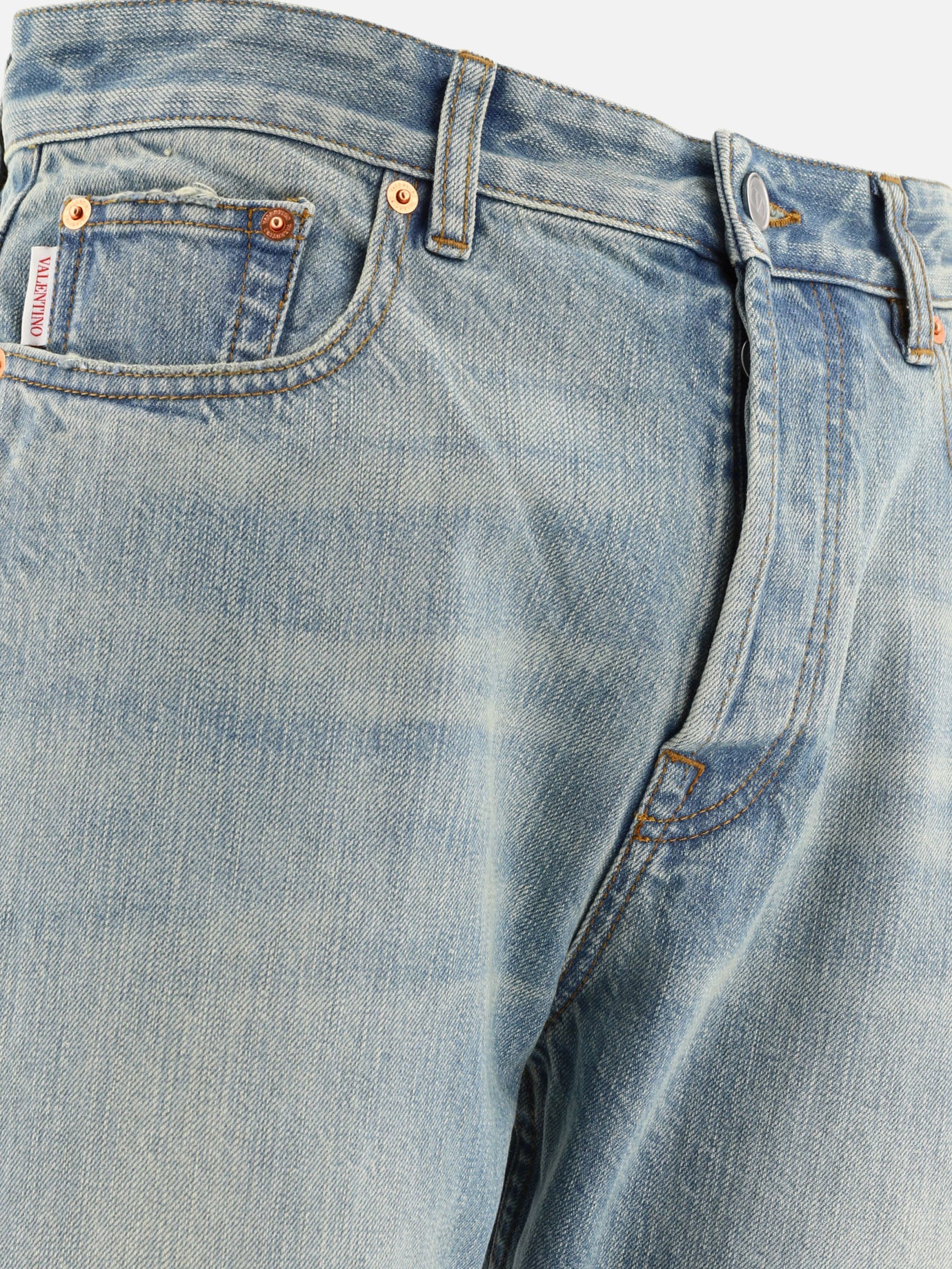 Straight-leg jeans 100% cotton  Light blue - Valentino Men | PDP | VIETTI Online Store | thumbnail_4